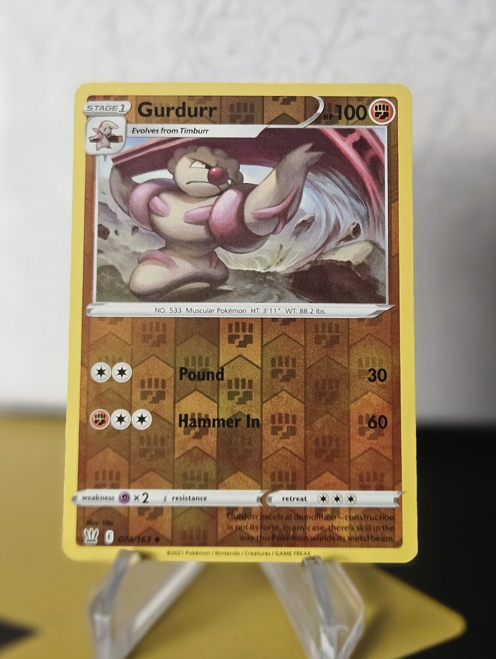 Gurdurr 074/163 Pokemon TCG Reverse Holo Rare